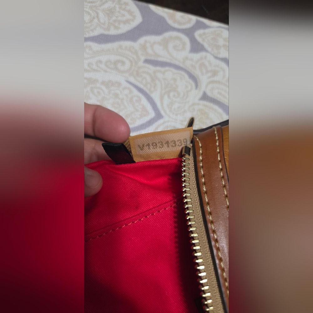 DOONEY & BOURKE  Camel Ostrich-Embossed Crossbody 100% Leather Purse NWOT - Picture 12 of 15